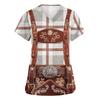 Women's V Neck Short Sleeve Work Shirt with Pockets Oktoberfest Print Top Medical Nurse Uniform Scrub Tee for Healthcare Professionals