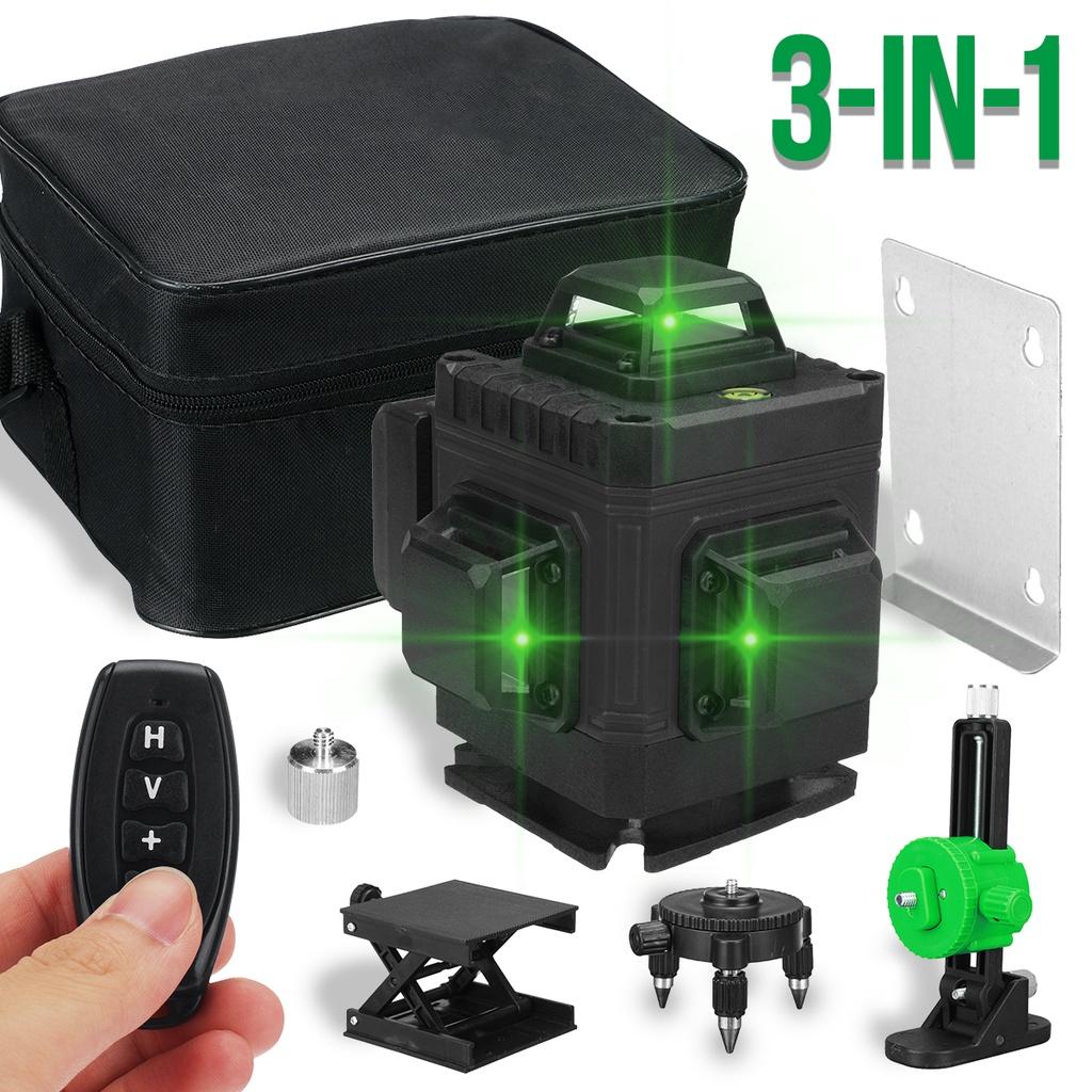 2400mAh 10 PCS 8/12/16 Green Line 4D Light Laser Level 360° Horizontal Vertical Cross Spirit Level Measure Tool Kit