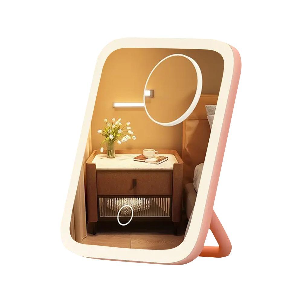 

Вращающееся на 360° светодиодное зеркало для макияжа с зарядкой от USB для женщин и девочек Pink/5x magnifying glass