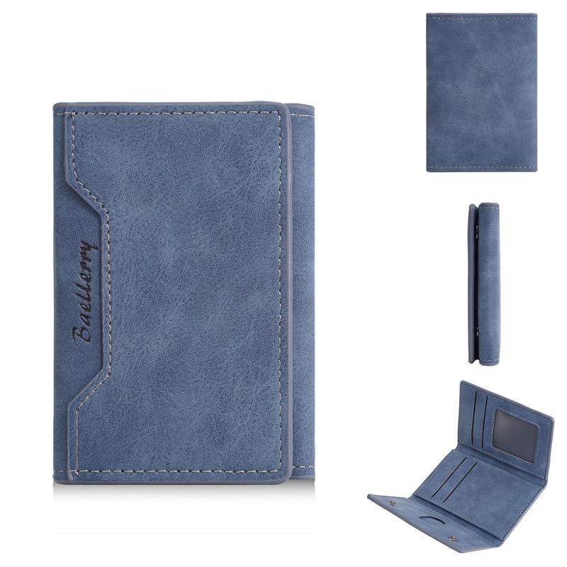 Baellerry Men Mini Card Holder Wallets Vintage Design Tri-fold Thin Purse ID Credit Card Holders GZW