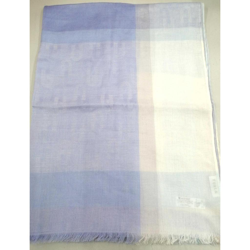 Used FURLA WHT x AQU Silk Blend Stole
