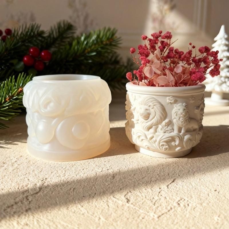 High Quality Silicone Mold Lions Embossed Design For DIY Candle Making Resin Projects Smooth Finishes Artistic Home Decors