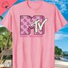 MTV Beach Island Logo Retro Grafik Baumwoll T-Shirt M-T-V Sonnenuntergang Palme Print Top Unisex Grafik T-Shirts