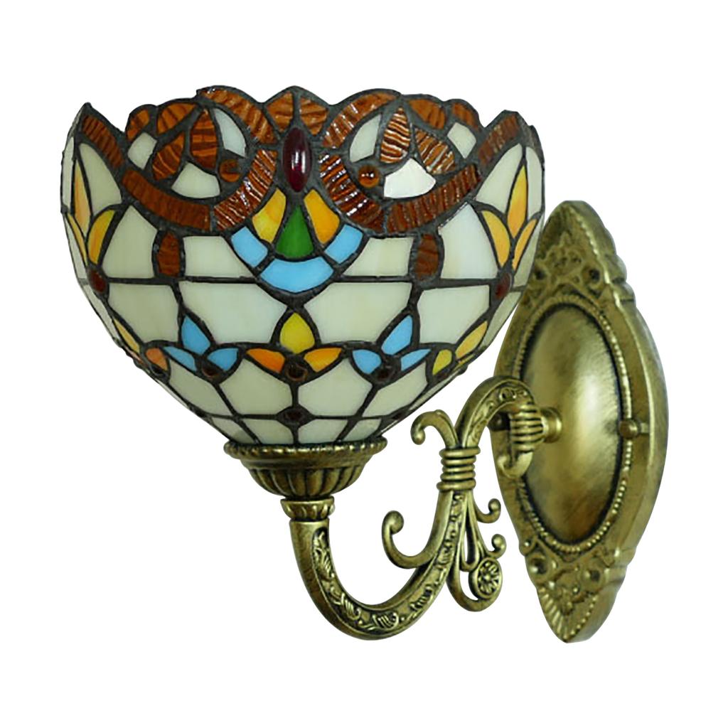 Tiffany-Stil Wandleuchte Buntglaslicht Art Deco Leuchte Wandmontage Lampe Schön dekoriert für Küche, Flur