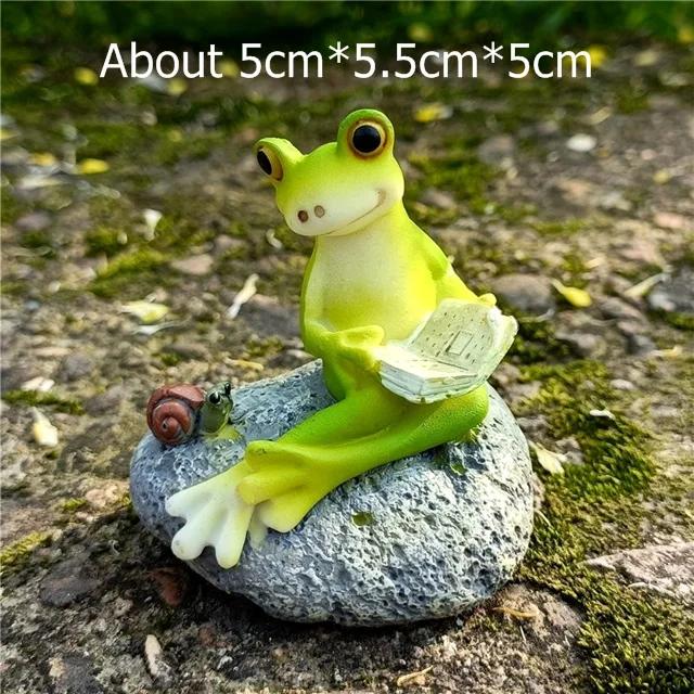 Funny Explorer Frog Miniature Rustic Resin Joyride Snail Figurine Bird Bonsai Decor Micro Landscape Fairy Garden Ornament Turtle