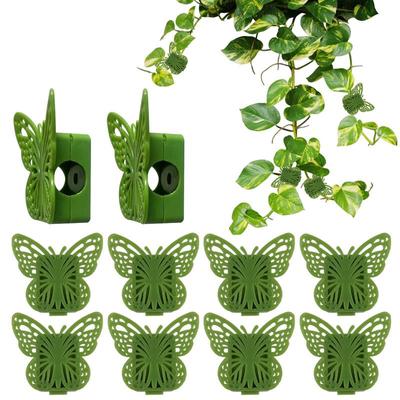 10 Pcs Butterfly Shape Adhesive Plant Clips Plant Climbing Clip Wall Fixture Clips Green Pack Plant Support Clips Tomato Clips
