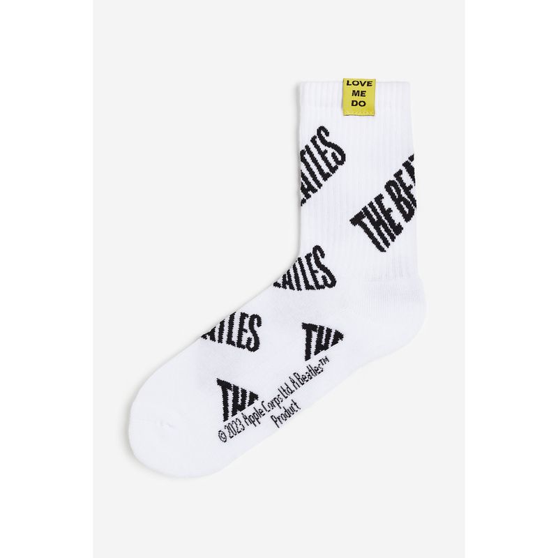 

Мужские носки HM Осенние Мягкие Удобные Принтованные Ребристые Гольфы 1072353 White/The Beatles078 23-24