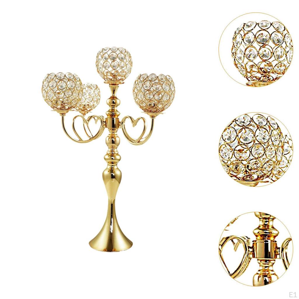 Kandelaber Tischdekoration Kerzenständer Eleganter Eisen 5 Arm Metallhalter Schüssel Kerzenständer