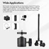 Andoer Overhead Camera Mount Suporte de braço dobrável para telefone com lâmpada de anel de 8 polegadas e clipe de telefone com cabeça esférica