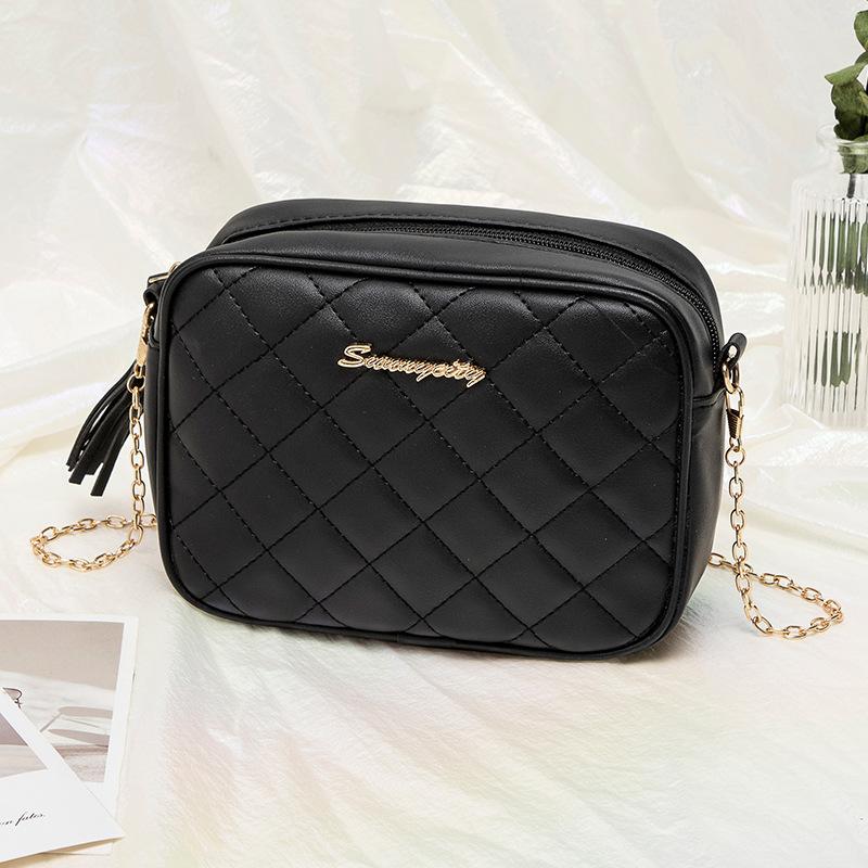 Klassische Stickgarn-Tasche, neue Rhombus-Kameratasche, günstige Fransen-Kettentasche, Umhängetasche.