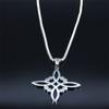 Acciaio Inossidabile Stregoneria Nodo Irlandese della Strega Collana Catena Uomo/Donna Colore Argento Collane Wicca Gioielli da Strega nudo de bruja