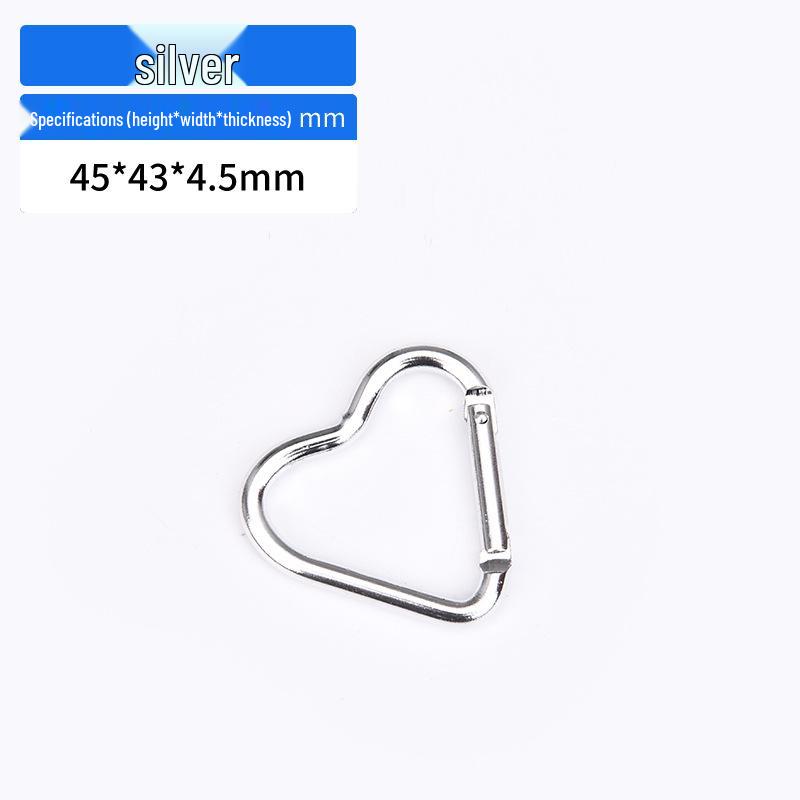 Mini Heart Shaped Carabiner Hook - Aluminum Outdoor Clothing Clip