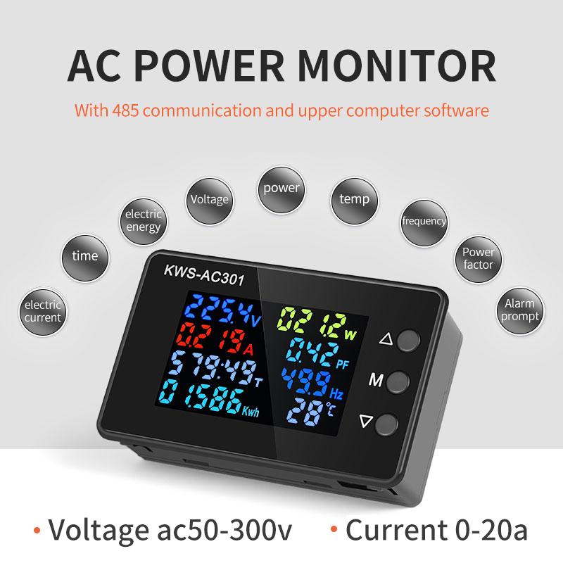 KWS-AC301 Digital Voltmeter Electricity Power Meter Wattmeter Energy Analyzers  AC 50-300V Voltage Detector 0-100A 50-60HZ