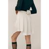 Unbalanced Pleated Skirt White