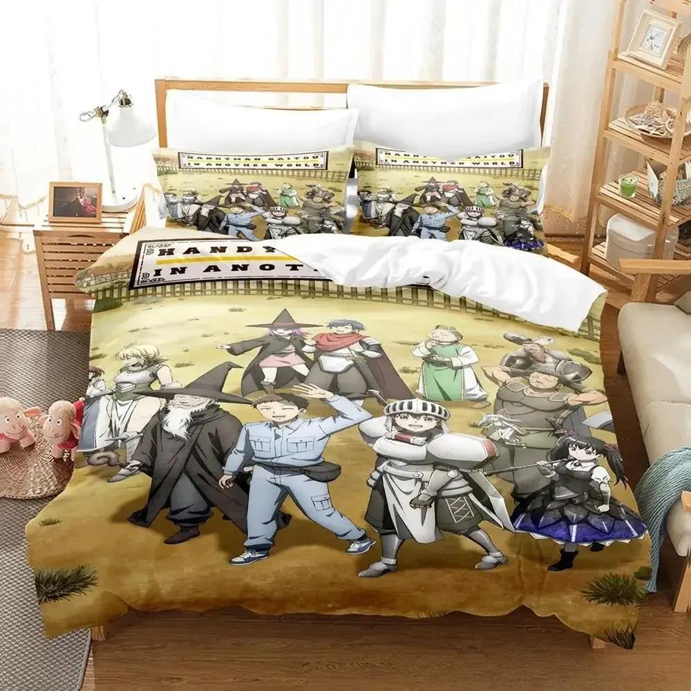 

Модный разнорабочий Сайто в другом мире Комплект постельного белья Мультяшный 3D-принт Аниме трехпредметный комплект Взрослый Детский Спальня Пододеяльник Комплекты 70x133cm 2pcs