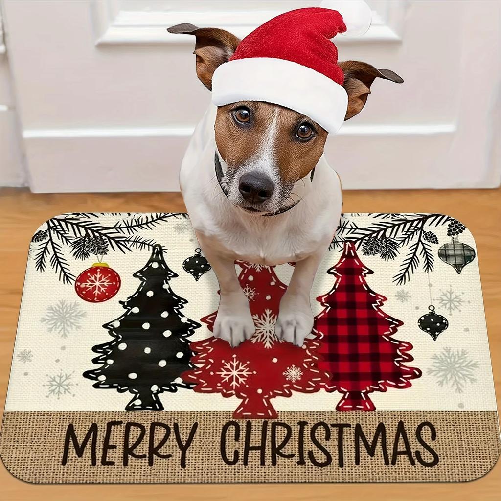 Christmas Multi Pattern Entry Floor Mat Polka Dot Snowflake Plaid Entryway Non Slip Carpet Holiday Decoration Floor Mat