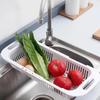 Retractable Draining Rack - Kitchen Basket for Vegetables and Utensils - Plastic Utensil Rack with Strainer Basket Easy To Clean and Store