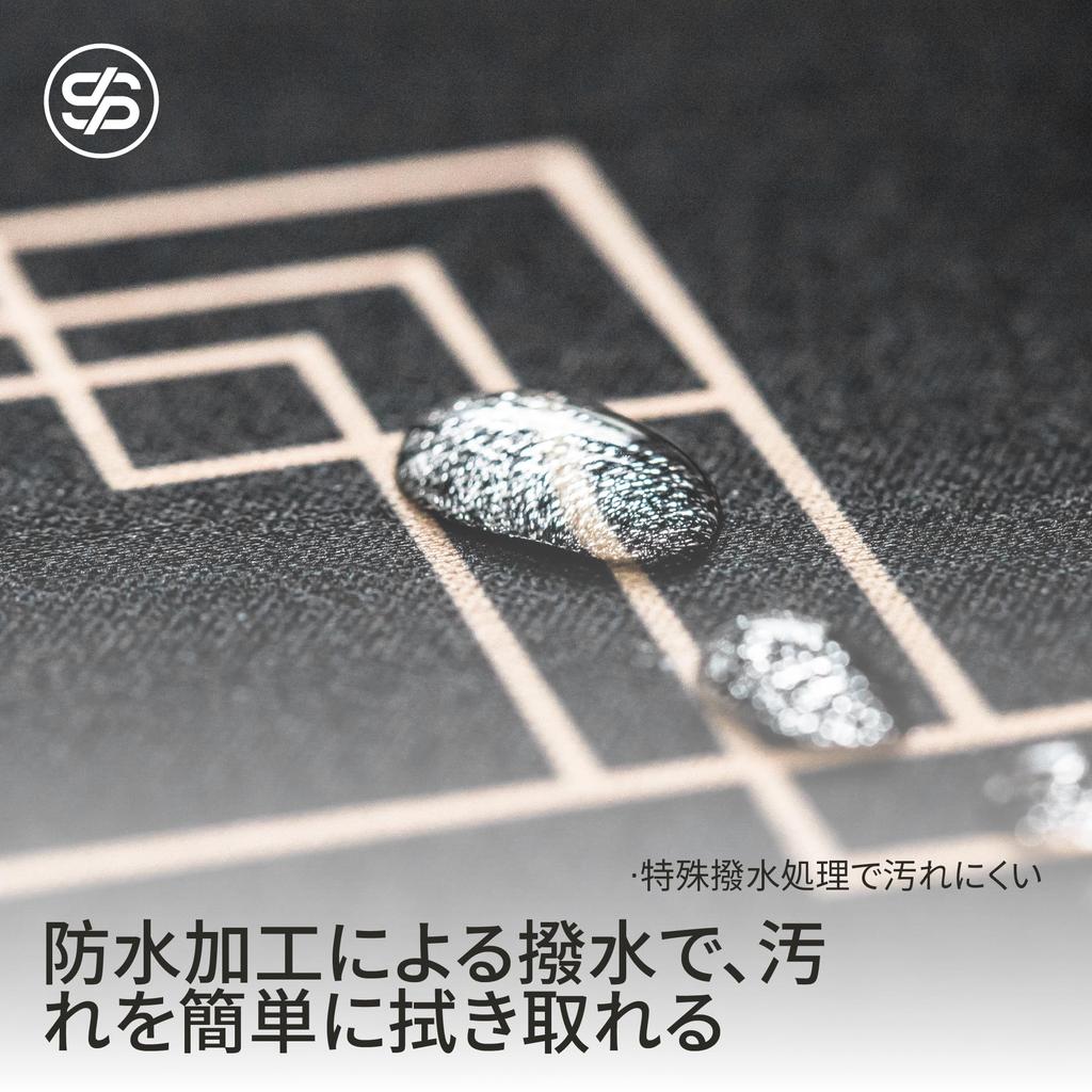 SLOWPLAY Godel Texas Hold'em Poker Mat, Round 120cm | Portable Playmat, Black & Champagne Gold, Water-Repellent, Noise-Dampening