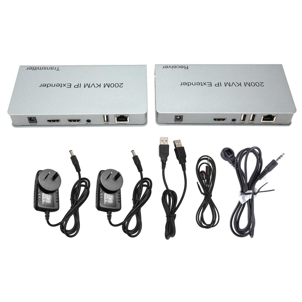 200m KVM IP Extender RJ45 HD Multimedia Interface KVM Over IP Extender with Wide IR TCP IPm By UTP