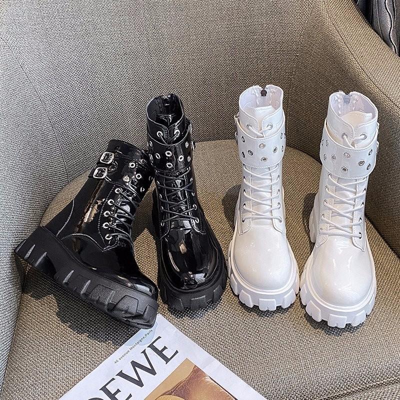Fashion 2024 Women Boots Winter New Fashion Platform Zipper Mid Calf Boots Ladies Waterproof Round Toed Shoes Female Zapatos De Mujer