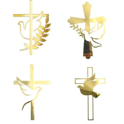 10pcs Decorative Crossed And Doves Cake Toppers For Christening Baptism Birthdays Elegant Dessert Enhancement Accessory