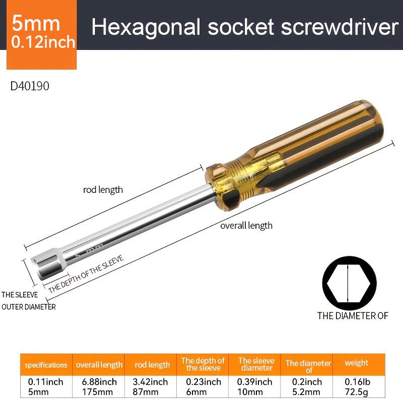

5mm ,6mm ,8mm,10mm Hex Socket Head Handle CRV Shaft Nut Screwdriver tools