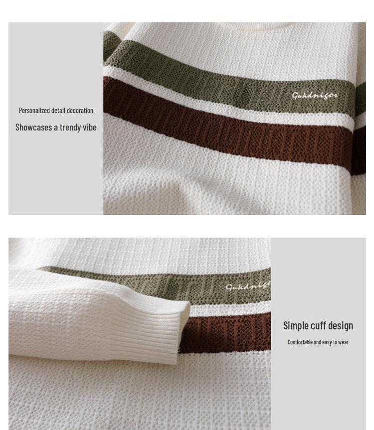 Stylish Men's Faux Two-Piece Sweater with Shirt Collar, Velvet Lining, and Knitted Wool for Autumn and Winter Warmth