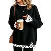 Damen Casual Bedrucktes Langarm Look Sweatshirt Lockerer Pullover