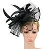 Formal Dress Fascinator Headdress Stylish Bridal Mesh Cap Wedding Feather Hat Headband  Women