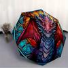 1pc Dragon StainedGlass Automatic Open/close Umbrella, 8-Rib sturdy structure, Portable Travel Umbrella, Parties, Everyday Use, Outdoor Acce