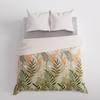 FELINA bedding set 220x200 cm - satin cotton, beige, plant pattern