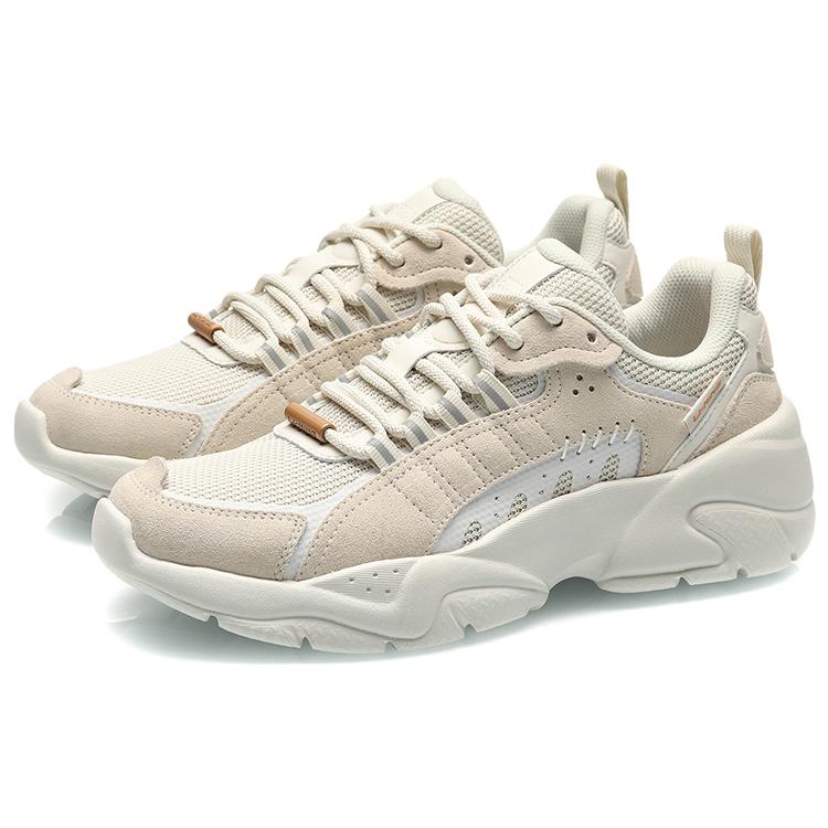 Li Ning Moonchaser Cushioning Slip Resistant Abrasion Resistant Breathable Low top Sports Casual Shoes Women's White AGLQ248-1