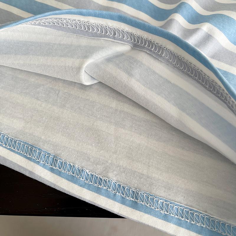 2Pcs/set Baby Set Casual Summer Boys Girls Blue Suits Clothes Stripe Polo Shirt + Short Pant Toddler Kids Set For Girls Boys