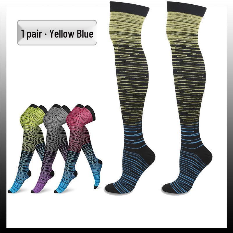 Elastic Over-the-Knee Compression Sports Socks for Men and Women - Cross-Knee Muscle Strength and Support