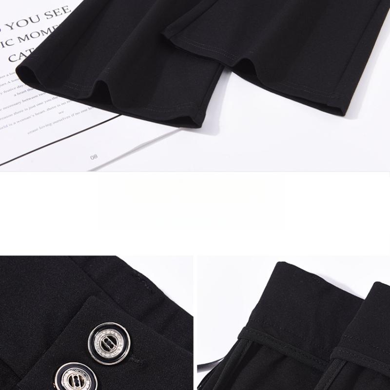 Schwarze Schlaghose mit hohem Bund Frühling Petite Bootcut Hose Lässig Vielseitig Taillenformend Anzughose für Damen