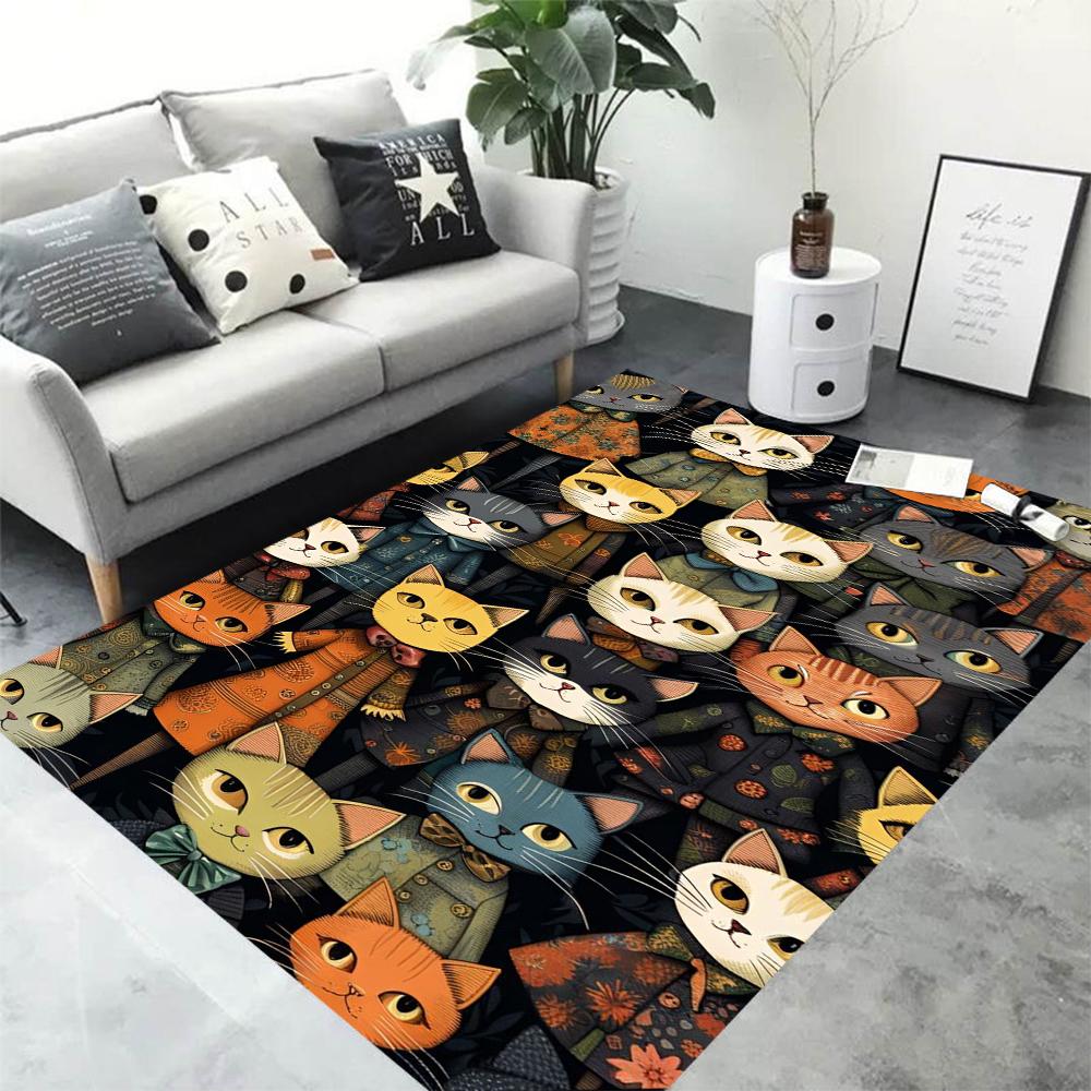 Viele Niedliche Schöne Katze Kätzchen Teppich Wohnzimmer Sofa Schlafzimmer Arbeitszimmer Küche Eingangstürmatte Rutschfest Kawaii Heimdeko Teppich