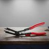 Long Reach Hose Clamp Plier Adjustable Gripping Ends Automotive Spring Tool Locking Ratchet