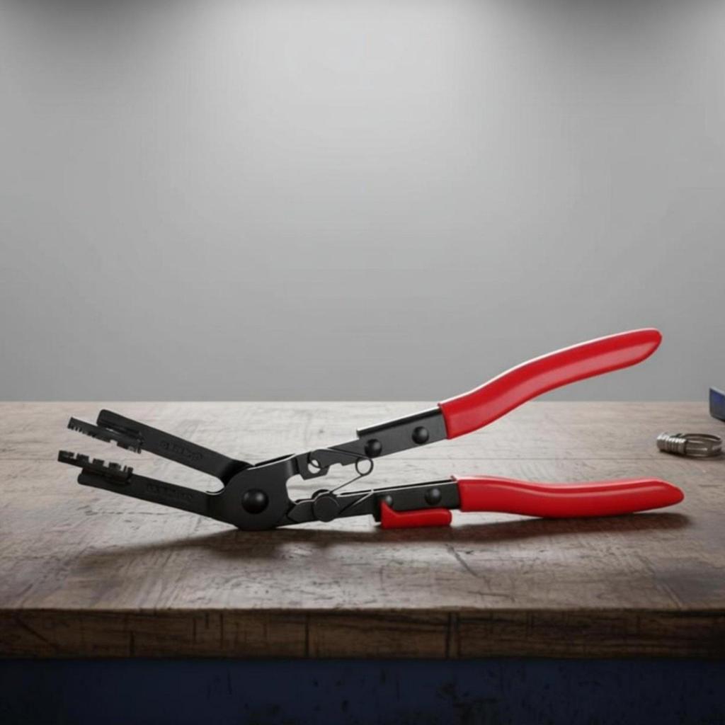 Long Reach Hose Clamp Plier Adjustable Gripping Ends Automotive Spring Tool Locking Ratchet
