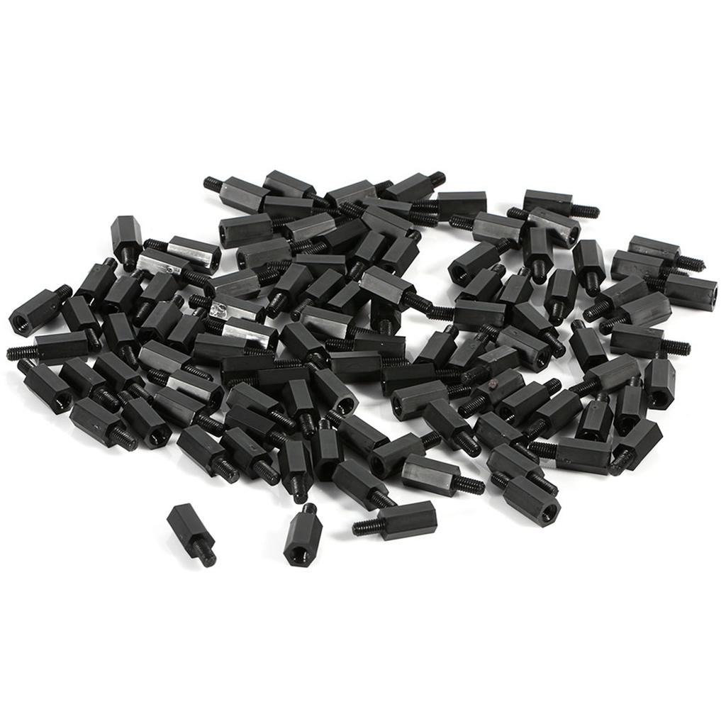 100 stücke M2 M3 M4 Kunststoff Nylon Hex männlich Weiblich Weiblich Spacer Runde Kopf Schraube Mutter