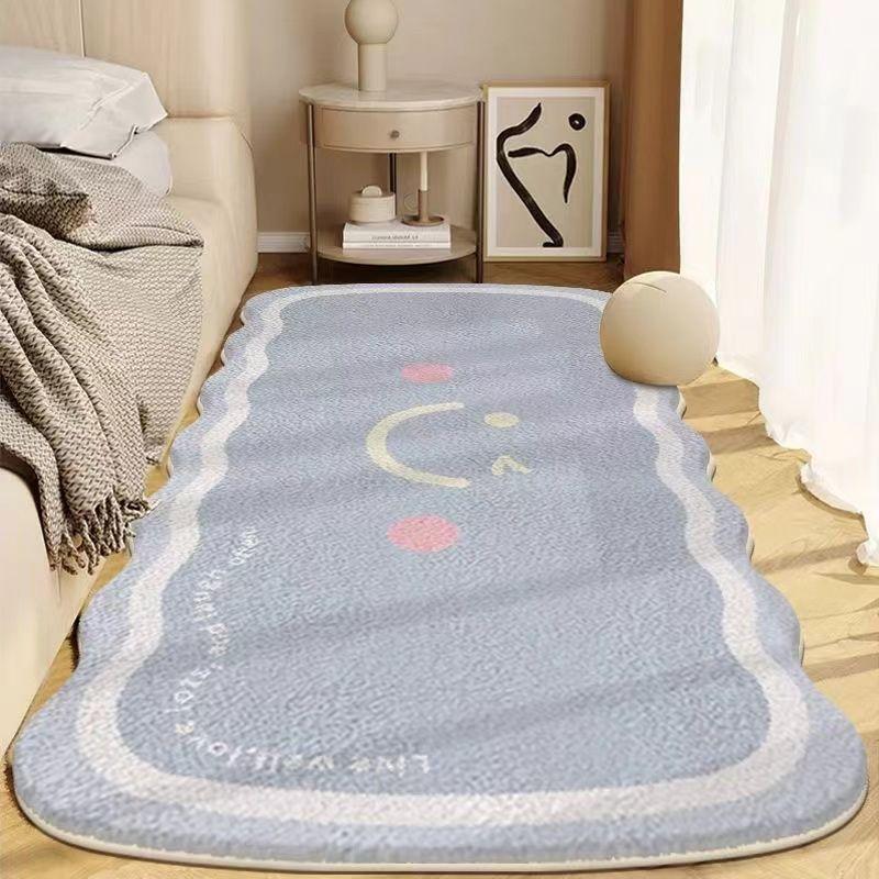 Bettvorleger Nordischer Teppich Zimmer Schlafzimmer Badezimmer Wohnzimmer Rutschfest Heimdekor Lange Bodenmatte