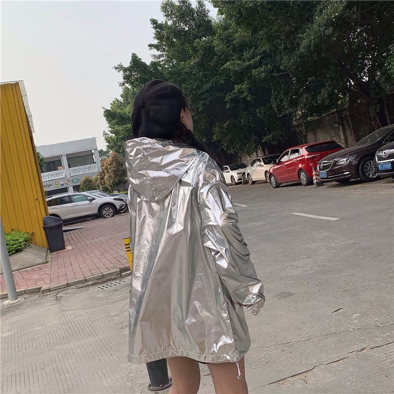 long silver jacket