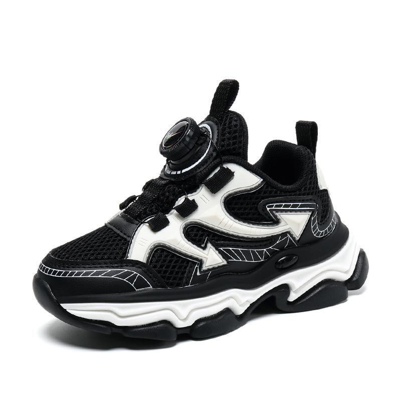 Double Star Classmate 2025 Spring and Autumn Mesh Boys and Girls Children's Sneakers Rotary Buckle Students Middle and Older Children's Running Shoes