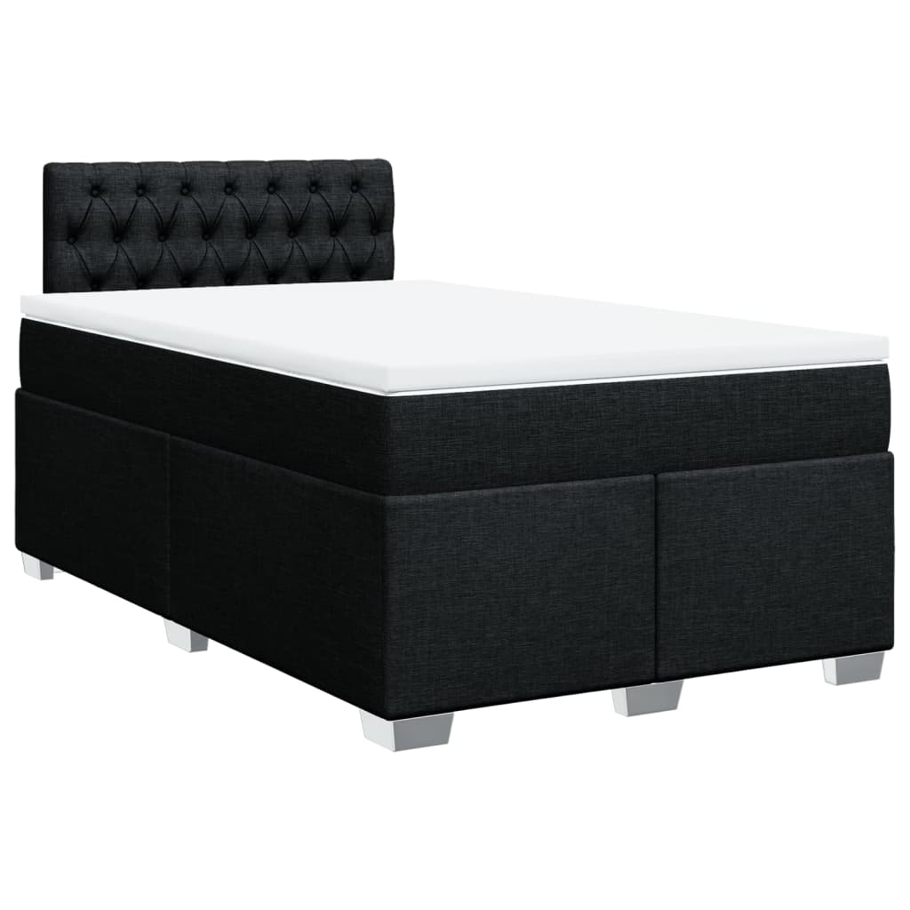Box Spring Bed with Mattress Black 120 x 200 cm Fabric