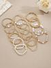 31/18/16/15/7pcs Simple Beaded Pearl Cross Bracelet Set For Women Vacation Dating Birthday Daily Wear Party Jewelry Accessory