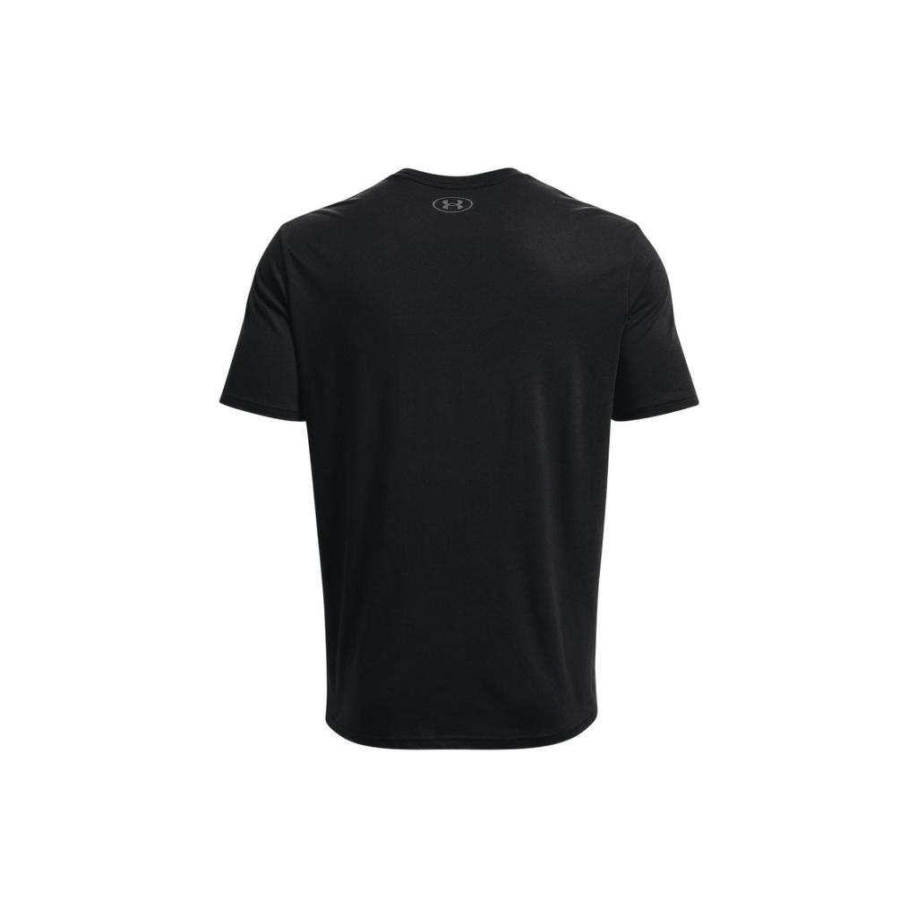 Under Armour Letter Print Crew Neck Short Sleeve T-Shirt Men Tops Black 1370234-001