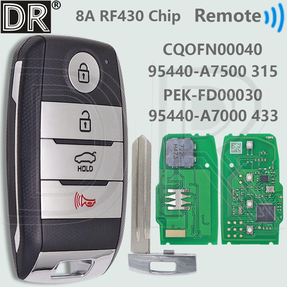 DR 95440-A7000 433MHz 95440-A7500 315MHz 8A Chip Proximity Car Remote Key For KIA K3 2013-2014 Forte 2014-2016