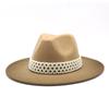 British Style Men And Women Spray Paint Gradual Change Color Jazz Woolen Hat Season Big Eaves Hat