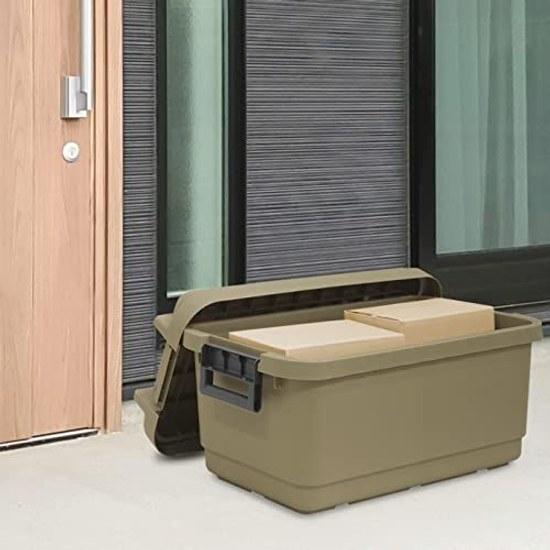 JEJ Astage Storage Box Made Japan Simple Sealed Type Packing Outdoor Camp Stool Load Capacity 100kg Stackable Gran Pot 73L GPD-840S Sand Beige Width