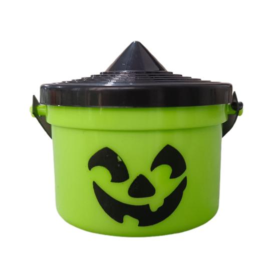 Halloween Trick or Treat Buckets with Handle Portable Plastic Candy Holder Small Pumpkin Pail for Children Halloween Party Supplies