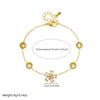 Gold Flower Charm Bracelet with Crystal Accents for Women